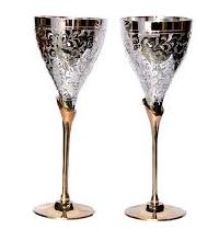 Silver Plated Pure Brass Wine Glass Set