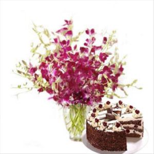 Orchids N Blackforest Cake