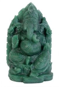 Green aventurine ganesh idol