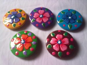 Flower Print Buttons