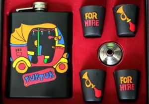 Hip Flask with Shot Glasses - Tuk Tuk