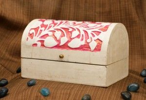 Jewellery Box-Leaf Pink