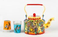 Kettle Set - Indian Art Madhubani Rickshaw