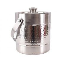 Hand Hammered Stainless Steel Double Wall Ice Bucket