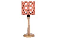 Wooden Jali table lamp - Coral