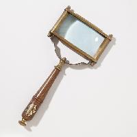 Antique Color Vintage Style Brass Rectangle Magnifying Glass
