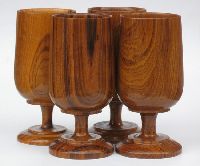 Teak wood goblet sets