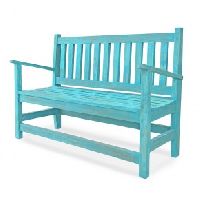 Antique Bench: Turquoise Blue