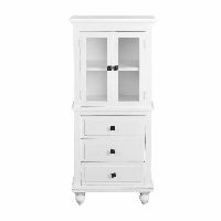 Display Cabinet with 3 Drawers: White