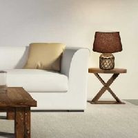 Gold Lamp with Jute Decorative