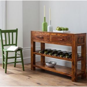 Sheesham Wood Console Table with Drawers