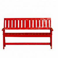 Slatted Back Bench: Red