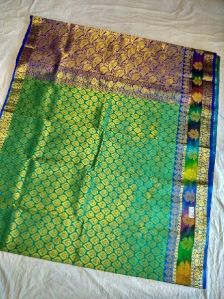 Green Banarasi Saree with Weaving Work