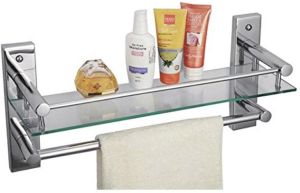 Glass Shelf with Towel Rod