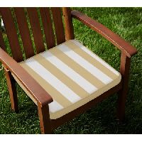 Lushomes Top Zipper 4 Strings Beige Square Striped Chairpad