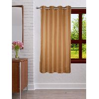 Lushomes Stripes Adorable Gold Window Curtain