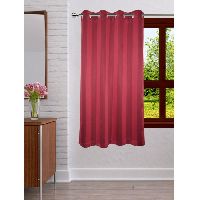 Lushomes Stripes Adorable Maroon Curtain