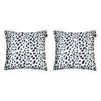 Lushomes White Leopard Skin Printed Cushion Covers