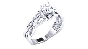 White Gold Solitaire Diamond Ring (29 Diamonds)