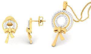 14kt Gold Diamond Pendant Set with Christ Sign