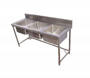 Steel 3 Sink Table