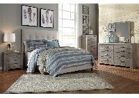 Beige Queen Upholstered Bed