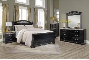 Constellations Black Queen Sleigh Bed