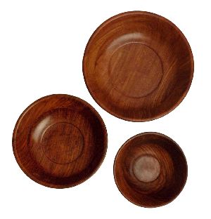 Wooden 3 Piece Bowl Set