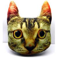 Cat Face Cotton Velvet Filled Cushion