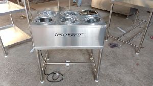 Stainless Steel Electrical Heating Six Case Bain Marie