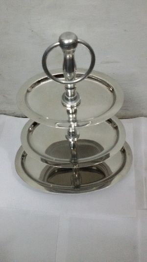 steel oval cake stand