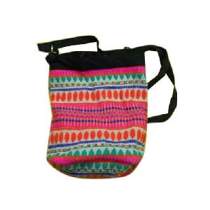 Ladies Multicolor Striped Handbag