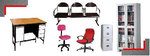 Office Tables, Executive Chairs, Visitor Chairs, Filing Cabinets and Steel Almirahs.