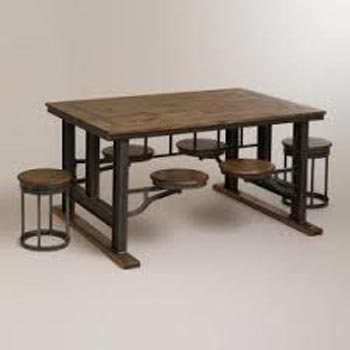 Industrial Dining Table With Stools