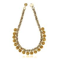 Antique Gold Plated Silver Coin Necklace