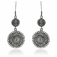 Antique Silver Coin Earrings