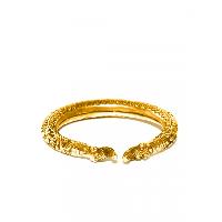 Gold Plated Elephant Engraved Cuff