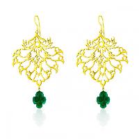 Gold Plated Leaf Design Earrings