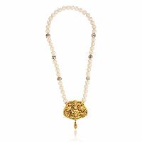 Lakshmi Pendant Pearl Temple Necklace