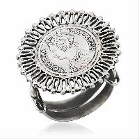Scallopped Coin Statement Ring