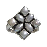Square Mother Of Pearl Ring