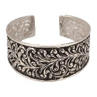 Thick Engraved Floral Cuff