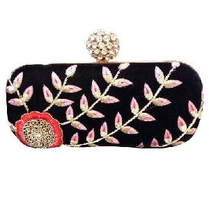 Embroidered Box Clutch