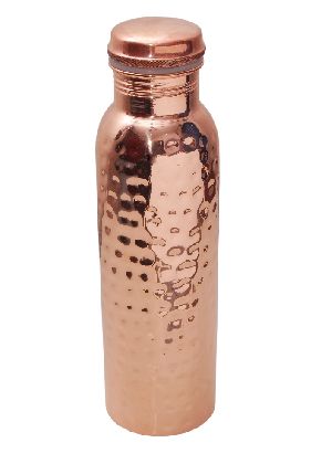 copper hammered water bottle