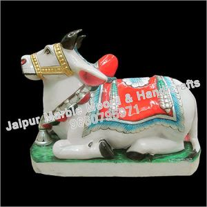 Marble Nandi Statues