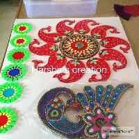 acrylic peacock mdf rangoli