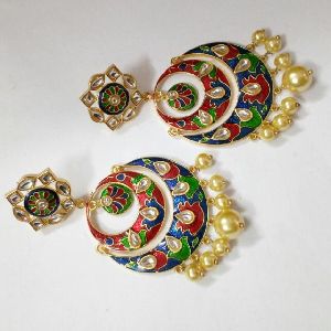 Meenakari Round Earrings