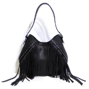 Ladies Leather Black Shoulder Bags