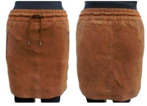 Ladies Leather Brown Skirts