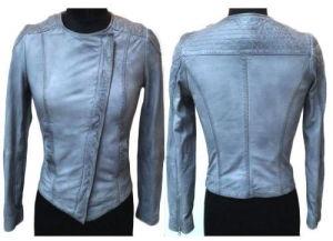 Ladies Leather Light Blue Jackets